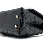 CHANEL SMALL COCO HANDLE CAVIAR BLACK LGHW (MICROCHIP)