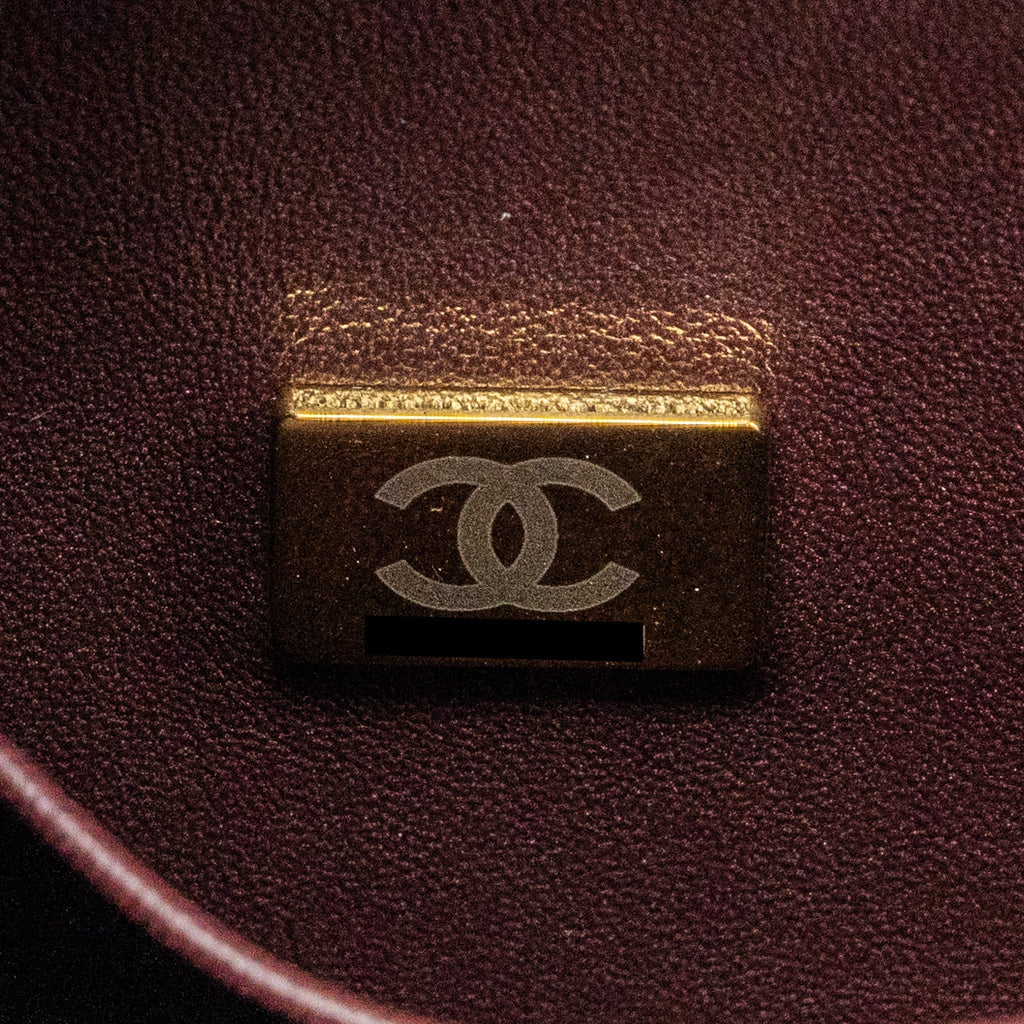 CHANEL MEDIUM COCO HANDLE LIZARD EMBOSSED HANDLE CAVIAR BLACK LGHW (MICROCHIP)
