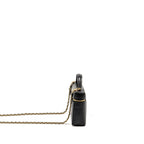 Chanel Vanity with Chain Lizard Embossed Calfskin Black GHW (Microchip)