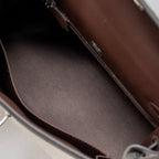 Hermes Kelly 25 Canvas/Swift Moka SHW