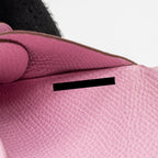 Hermes calvi duo card holder epsom leather mauve Sylvestre SHW
