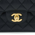 CHANEL MEDIUM CLASSIC DOUBLE FLAP BAG CAVIAR BLACK GHW