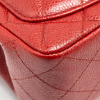 CHANEL MINI SQUARE FLAP BAG CAVIAR RED SHW