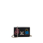 Louis Vuitton Twist Chain Wallet Limited Edition Patches EPI Black SHW