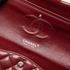 CHANEL MEDIUM CLASSIC DOUBLE FLAP BAG CAVIAR DARK RED SHW