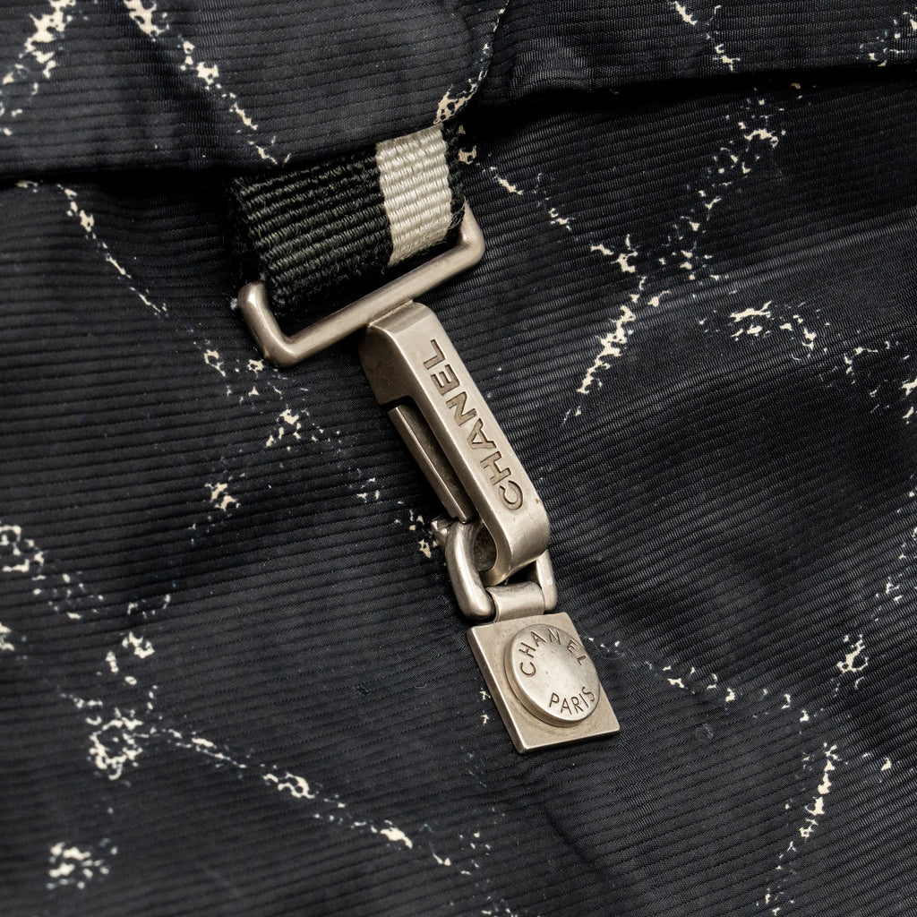 Chanel vintage old travel line backpack nylon black SHW