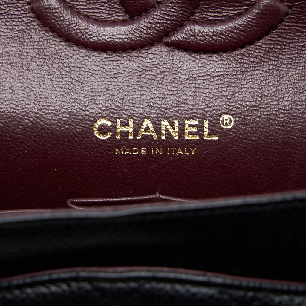 CHANEL MEDIUM CLASSIC DOUBLE FLAP BAG CAVIAR BLACK GHW