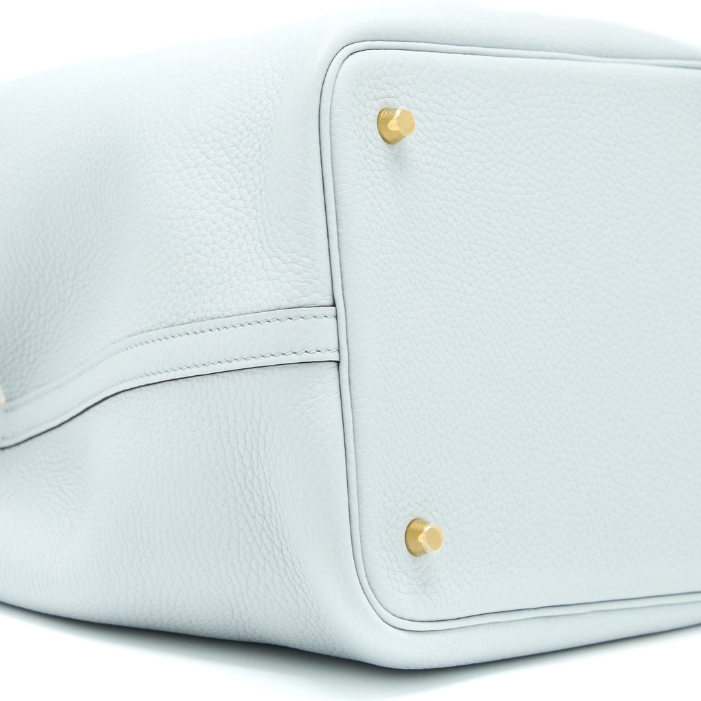 Hermes Picotin 22 Clemence Bleu Pale GHW