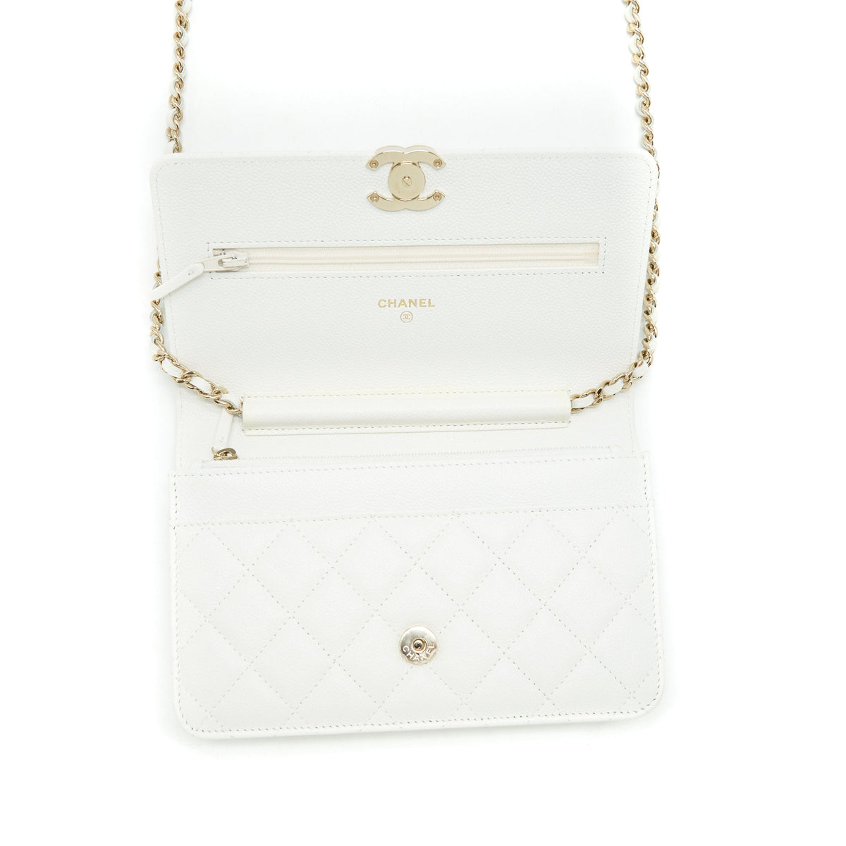 CHANEL 21C WALLET ON CHAIN LIMIT EDITION CAVIAR WHITE LGHW