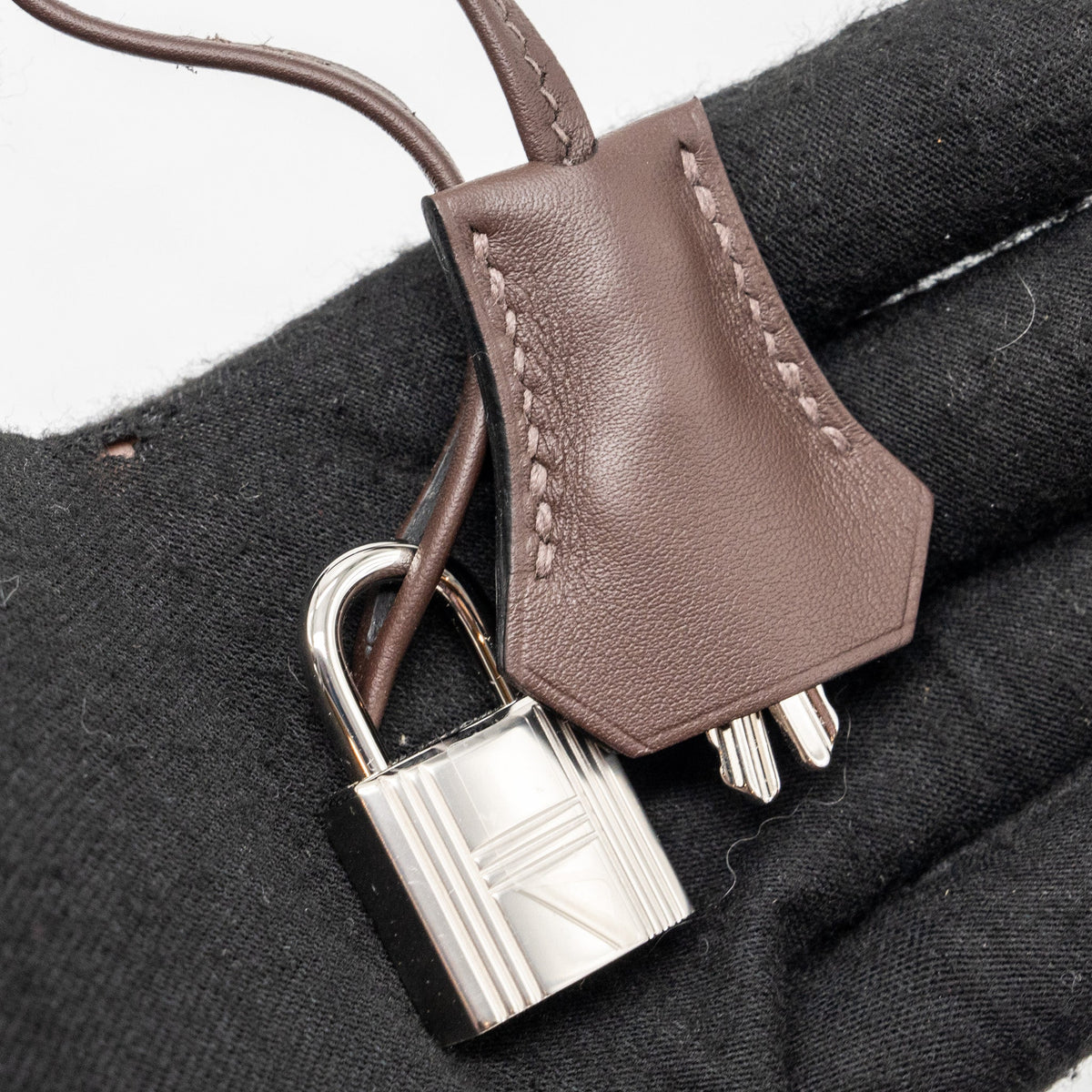 Hermes Kelly 25 Canvas/Swift Moka SHW