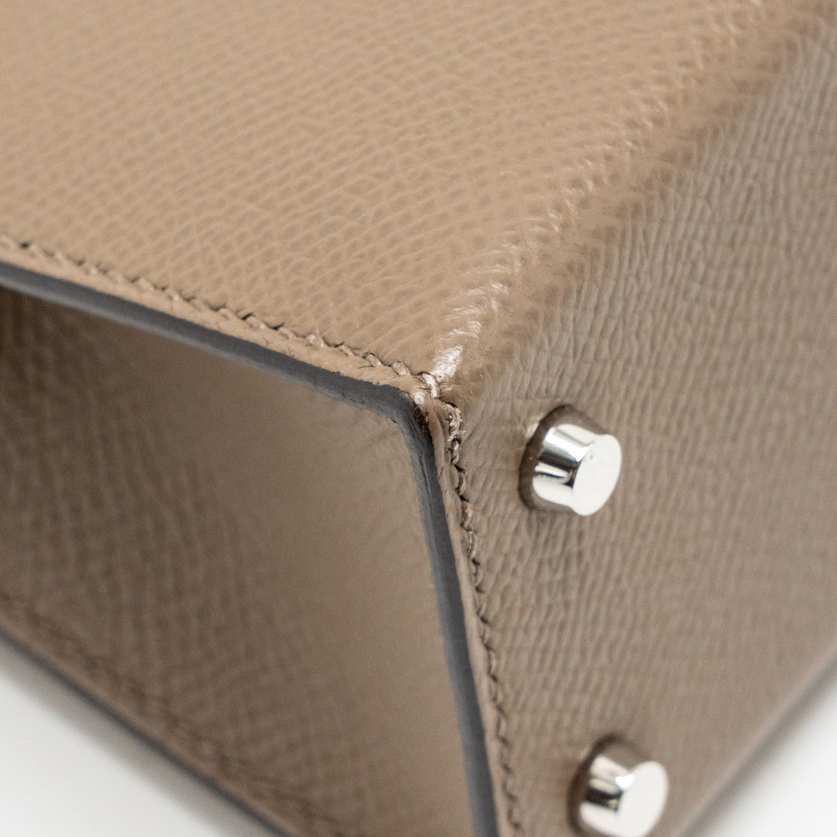 Hermes Mini Kelly II Epsom Etoupe/ Alezan/ Biscuit SHW
