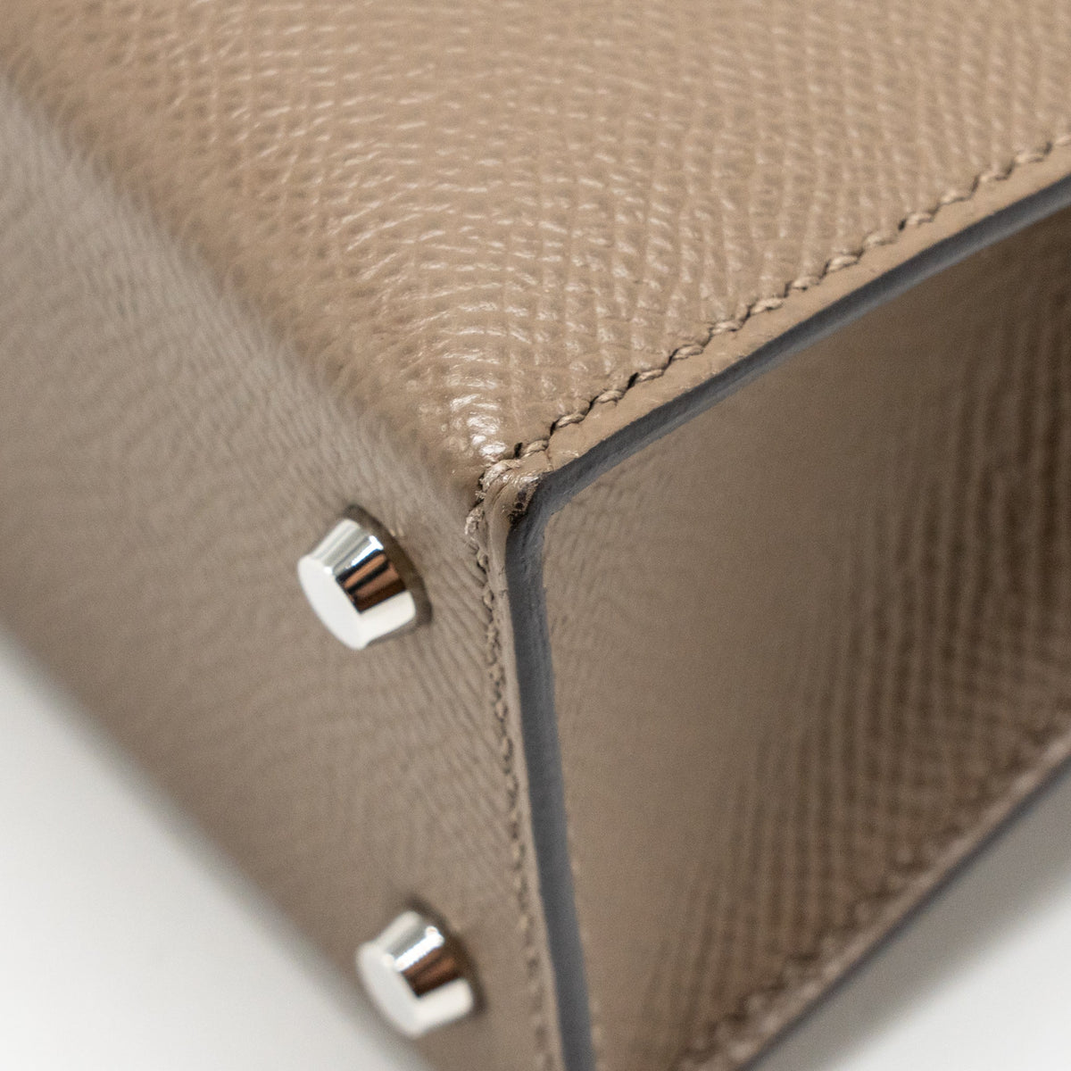 Hermes Mini Kelly II Epsom Etoupe/ Alezan/ Biscuit SHW