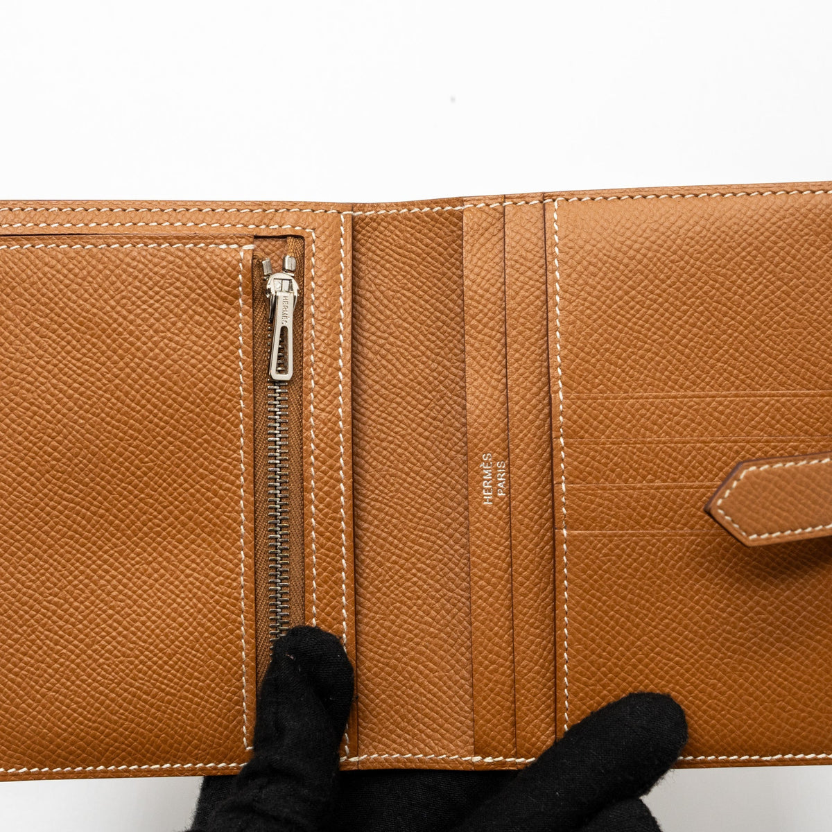 Hermes Bearn Compact Wallet Epsom Gold SHW