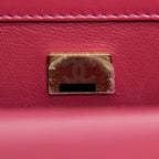 CHANEL 21A SMALL GOLD CRUSH FLAP BAG WITH CHAIN CALFSKIN RASPBERRY PINK GHW (MICROCHIP)