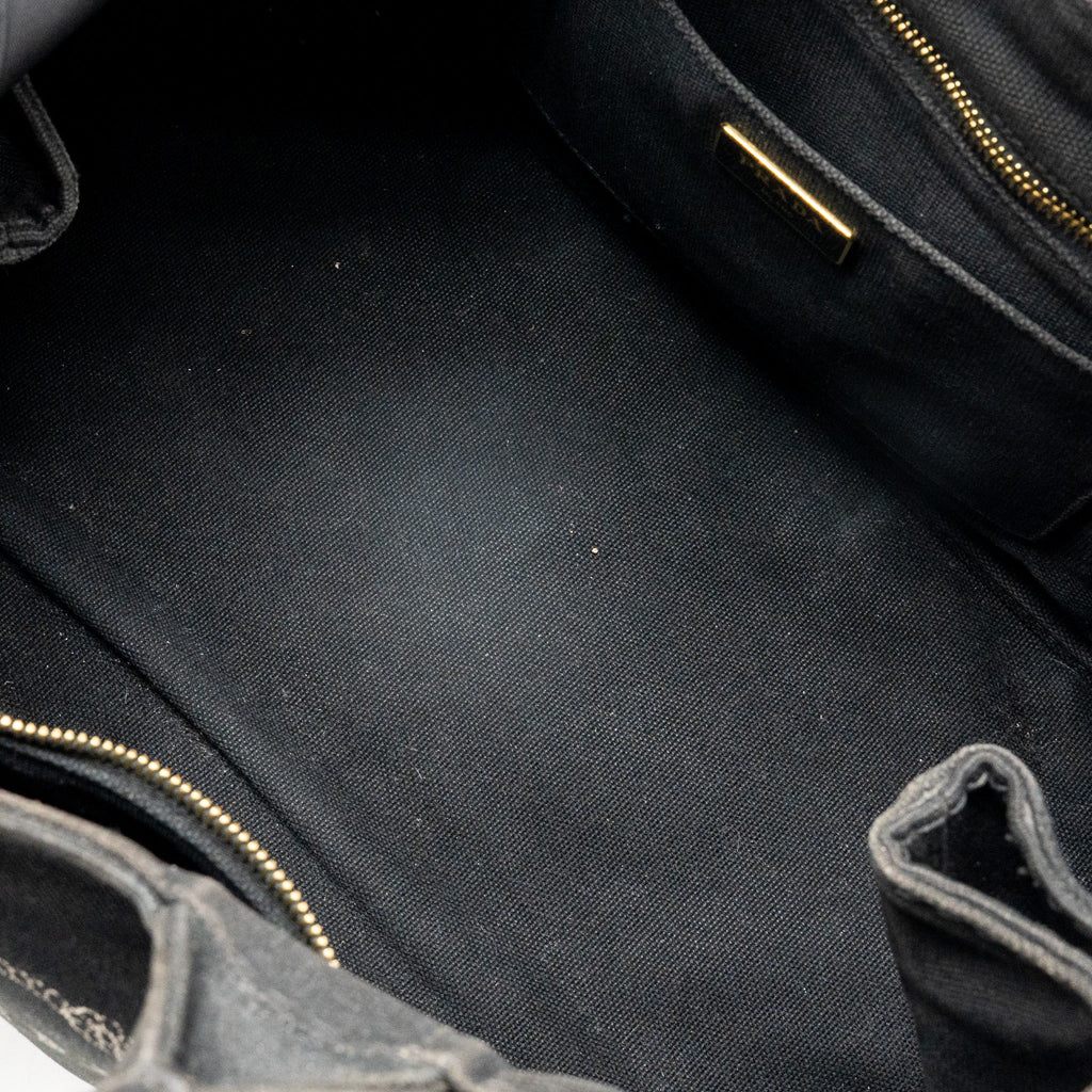 Prada vintage tote bag denim black GHW