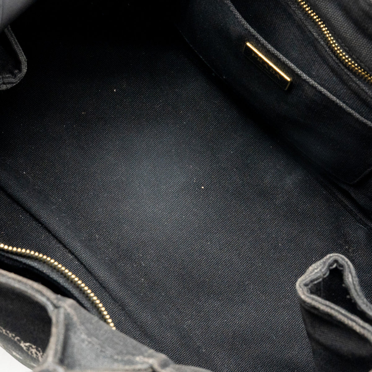 Prada vintage tote bag denim black GHW