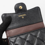 CHANEL CLASSIC COMPACT WALLET CAVIAR BLACK GHW