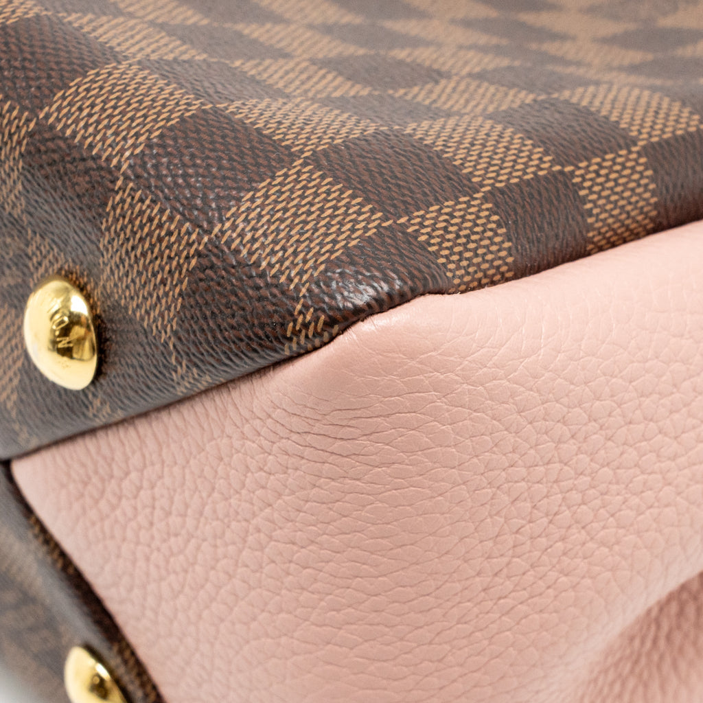 LOUIS VUITTON Brittany Bag Damier Ebene Canvas / Leather Pink GHW