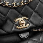 CHANEL MINI DUMA BACKPACK CALFSKIN BLACK LGHW (MICROCHIP)