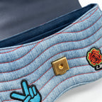 LOUIS VUITTON NEW WAVE FLAP CHAIN BAG LIMITED EDITION DENIM BLUE/ MULTICOLOR GHW