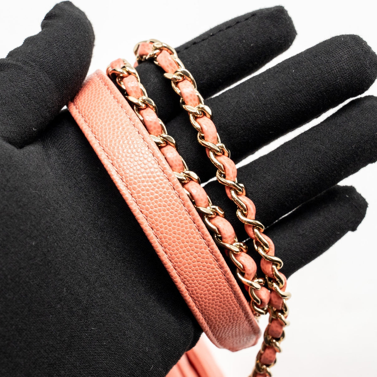 CHANEL SMALL COCO HANDLE CAVIAR PINK LGHW (MICROCHIP)