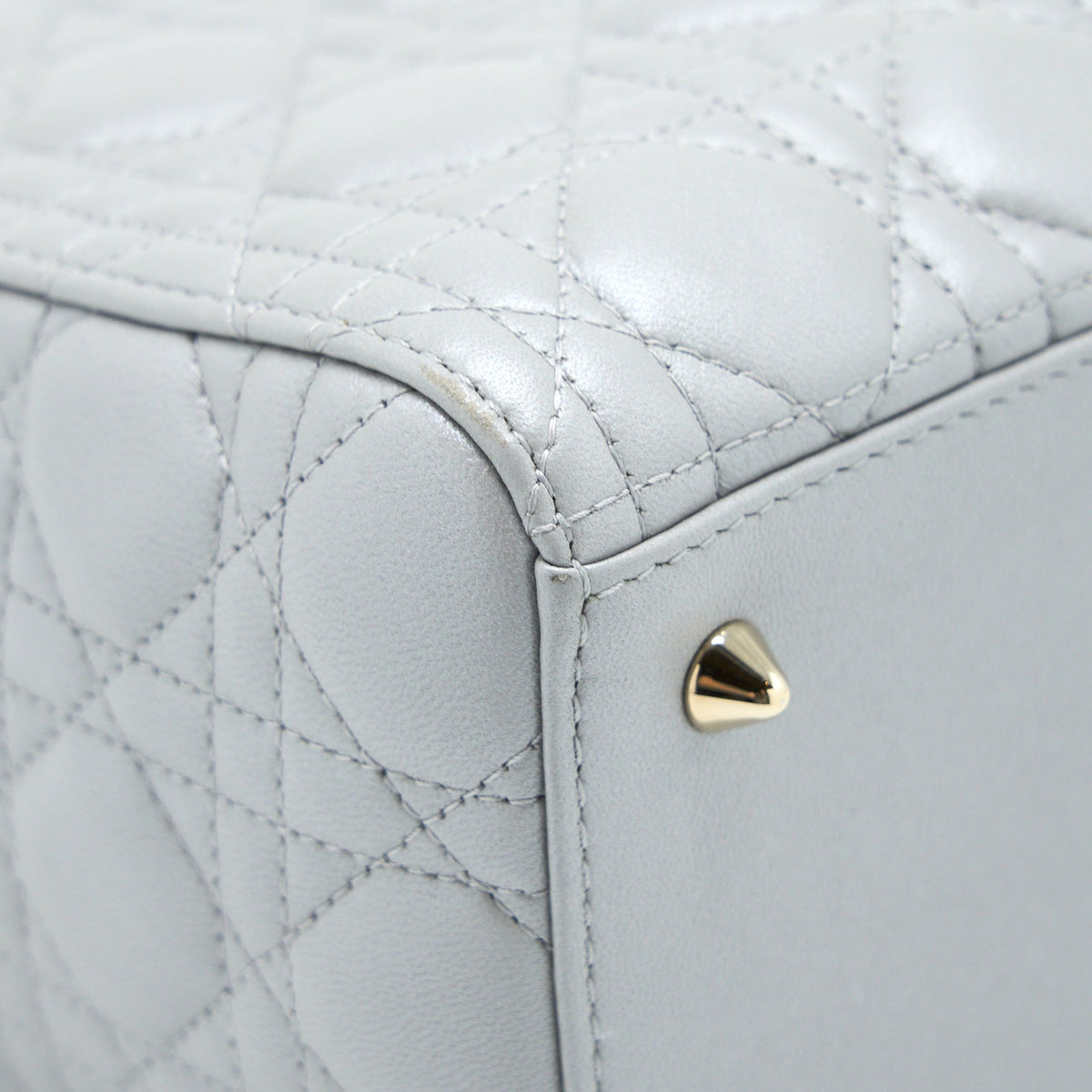 DIOR MEDIUM LADY DIOR LAMBSKIN GREY LGHW