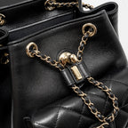 CHANEL MINI DUMA BACKPACK CALFSKIN BLACK LGHW (MICROCHIP)