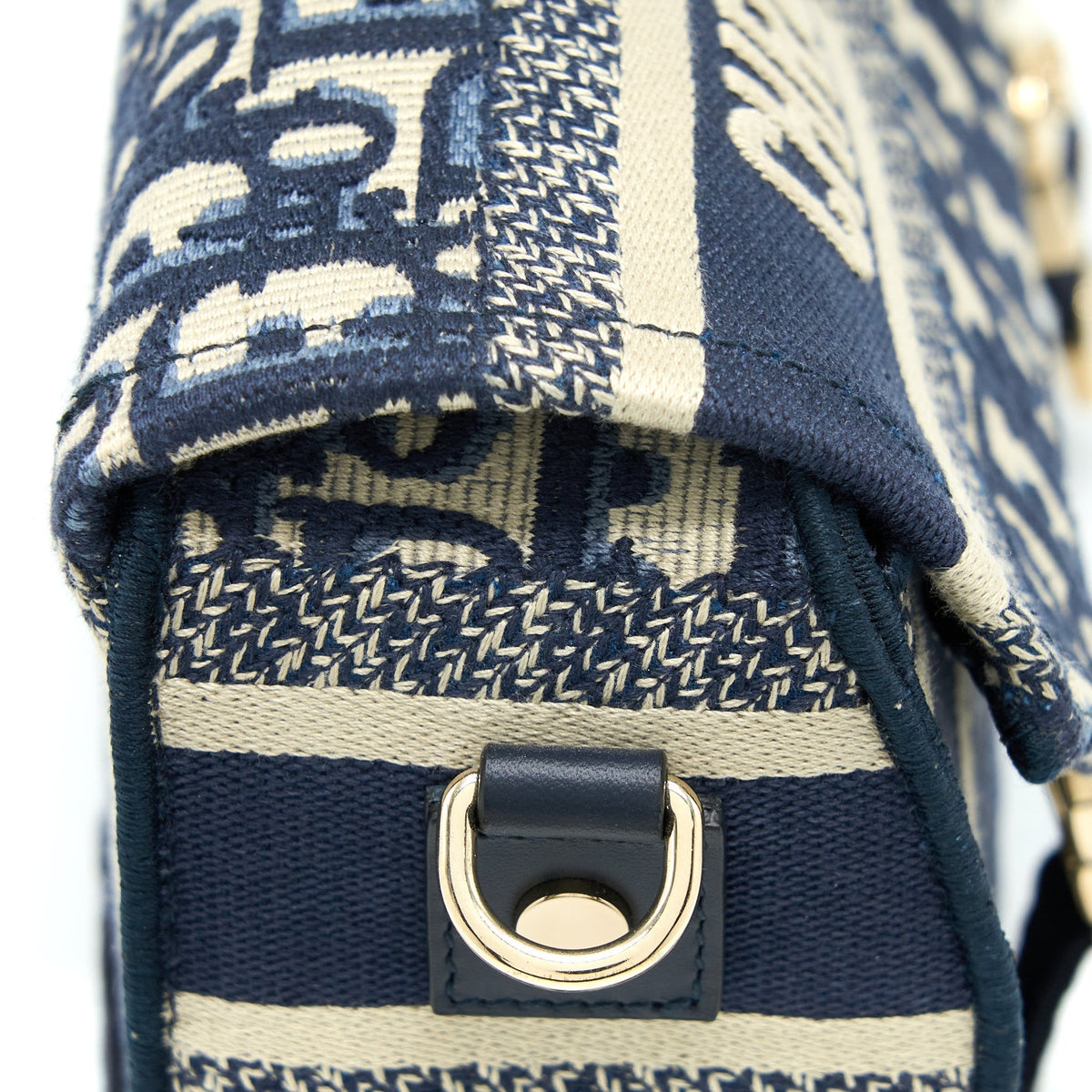 DIOR SMALL DIORCAMP BAG BLUE OBLIQUE EMBROIDERY LGHW