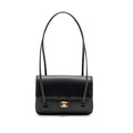 Chanel Small Preppy Coco Shoulder Flap Bag Grained Shiny Calfskin Black GHW (Microchip)