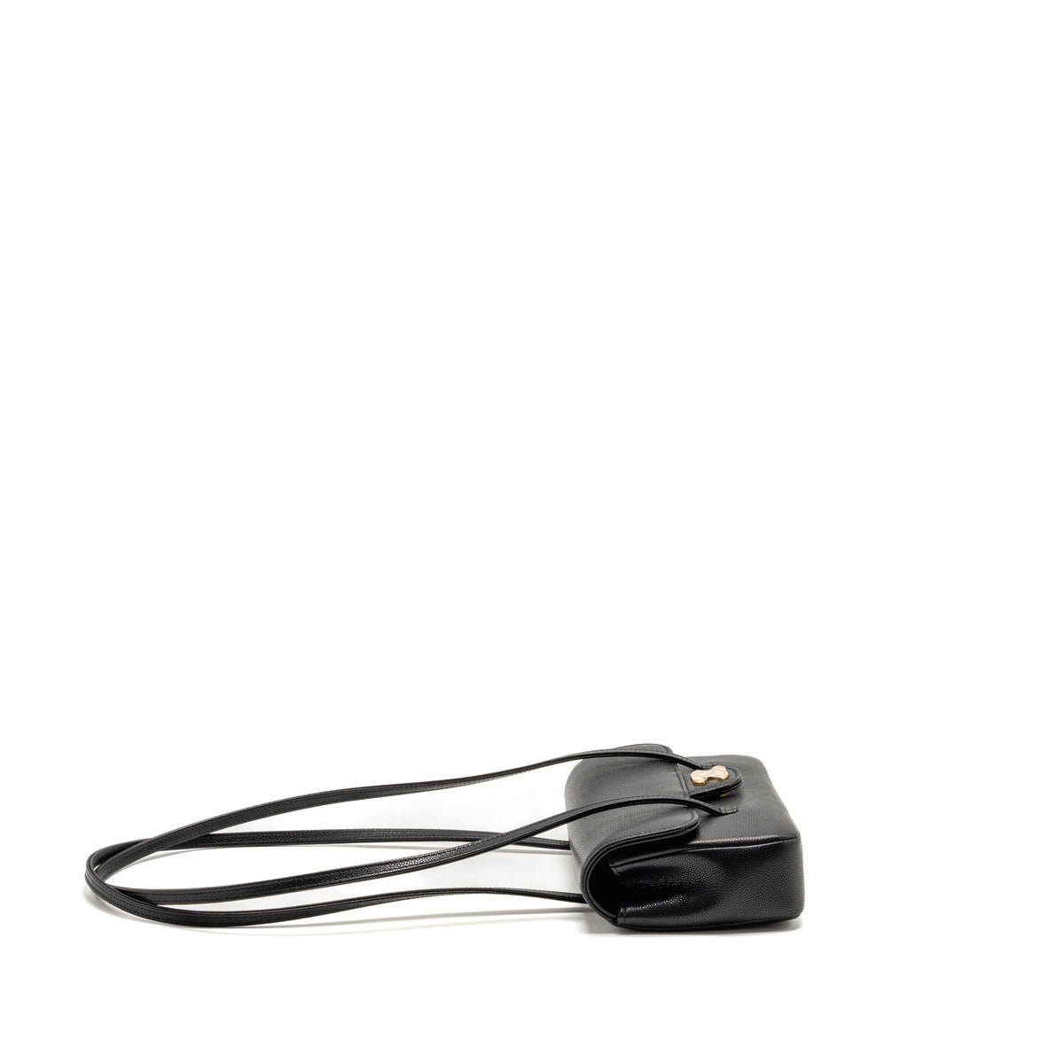 Chanel Preppy Coco Clutch with Leather Strap Caviar Black GHW (Microchip)