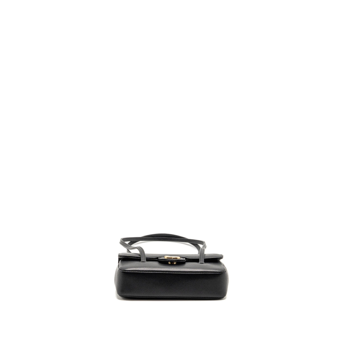 Chanel Preppy Coco Clutch with Leather Strap Caviar Black GHW (Microchip)