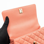 CHANEL SMALL COCO HANDLE CAVIAR PINK LGHW (MICROCHIP)