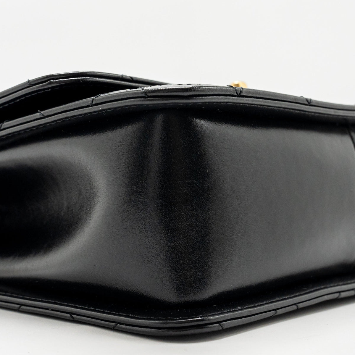 CHANEL GOLD CRUSH FLAP BAG CALFSKIN BLACK GHW (MICROCHIP)