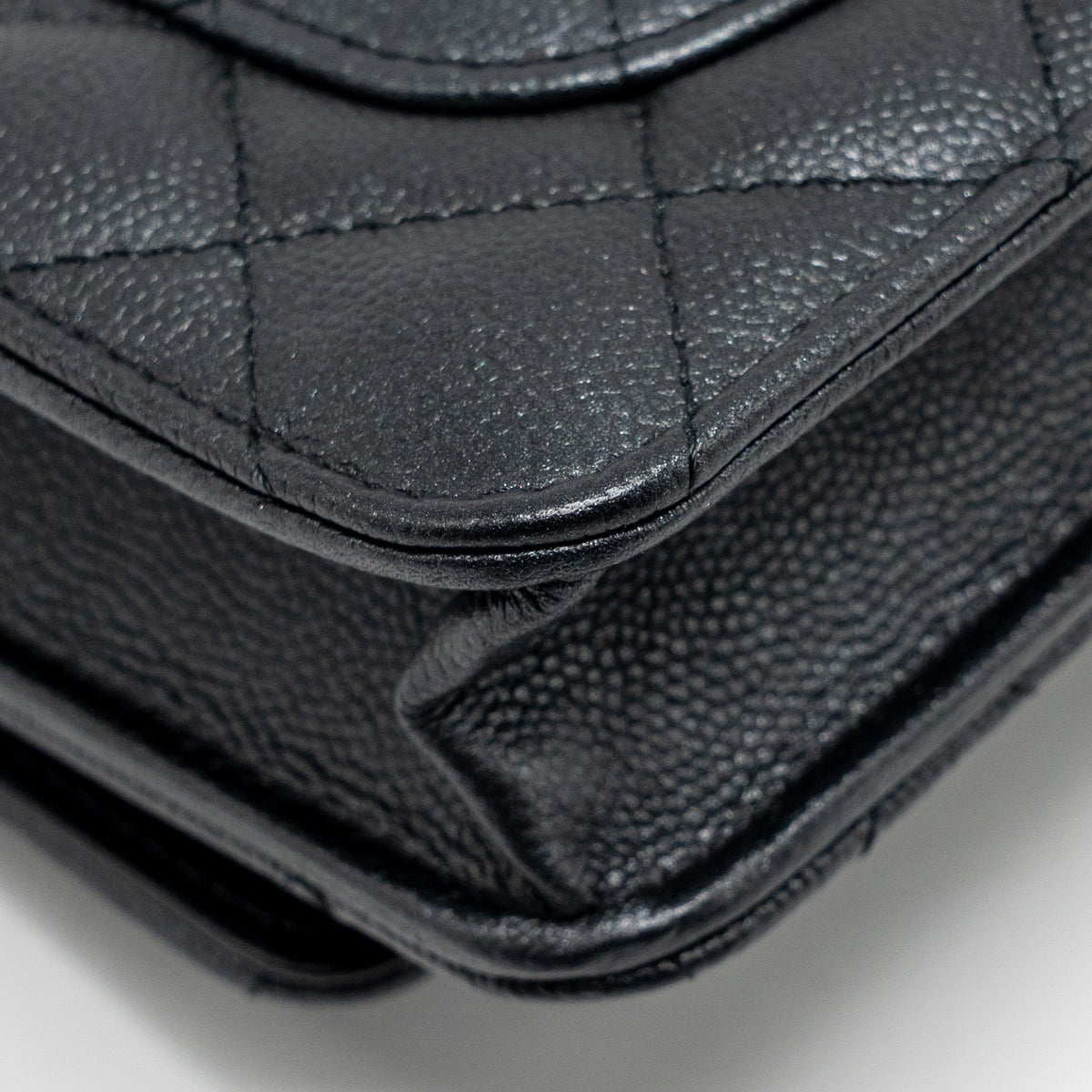 CHANEL 23B WALLET ON CHAIN WITH ADJUSTABLE CHAIN CAVIAR BLACK GHW (MICROCHIP)