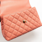 CHANEL SMALL COCO HANDLE CAVIAR PINK LGHW (MICROCHIP)