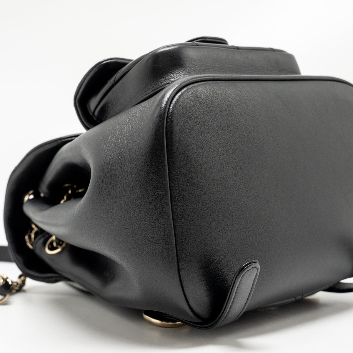 CHANEL MINI DUMA BACKPACK CALFSKIN BLACK LGHW (MICROCHIP)