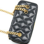CHANEL 22K GOLD PILLAR ADJUSTABLE CHAIN LONG VANITY LAMBSKIN BLACK GHW