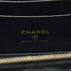 CHANEL 22K GOLD PILLAR ADJUSTABLE CHAIN LONG VANITY LAMBSKIN BLACK GHW