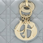 DIOR MEDIUM LADY DIOR LAMBSKIN GREY LGHW