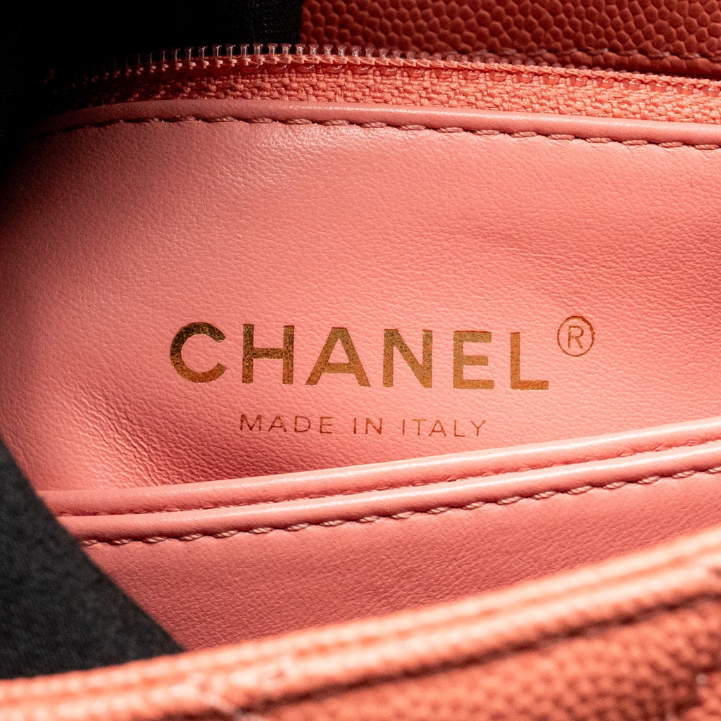 CHANEL SMALL COCO HANDLE CAVIAR PINK LGHW (MICROCHIP)