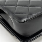 CHANEL GOLD CRUSH FLAP BAG CALFSKIN BLACK GHW (MICROCHIP)