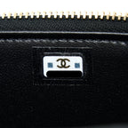 CHANEL 22K GOLD PILLAR ADJUSTABLE CHAIN LONG VANITY LAMBSKIN BLACK GHW