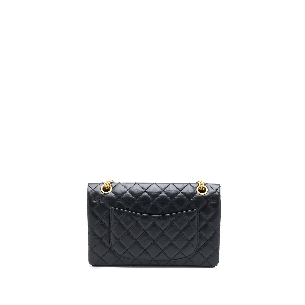 CHANEL SMALL 2.55 REISSUE FLAP BAG AGED CALFSKIN BLACK BRUSHED GHW (MICROCHIP)