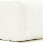 CHANEL LONG VANITY WITH COCO LETTER CHAIN LAMBSKIN WHITE GHW