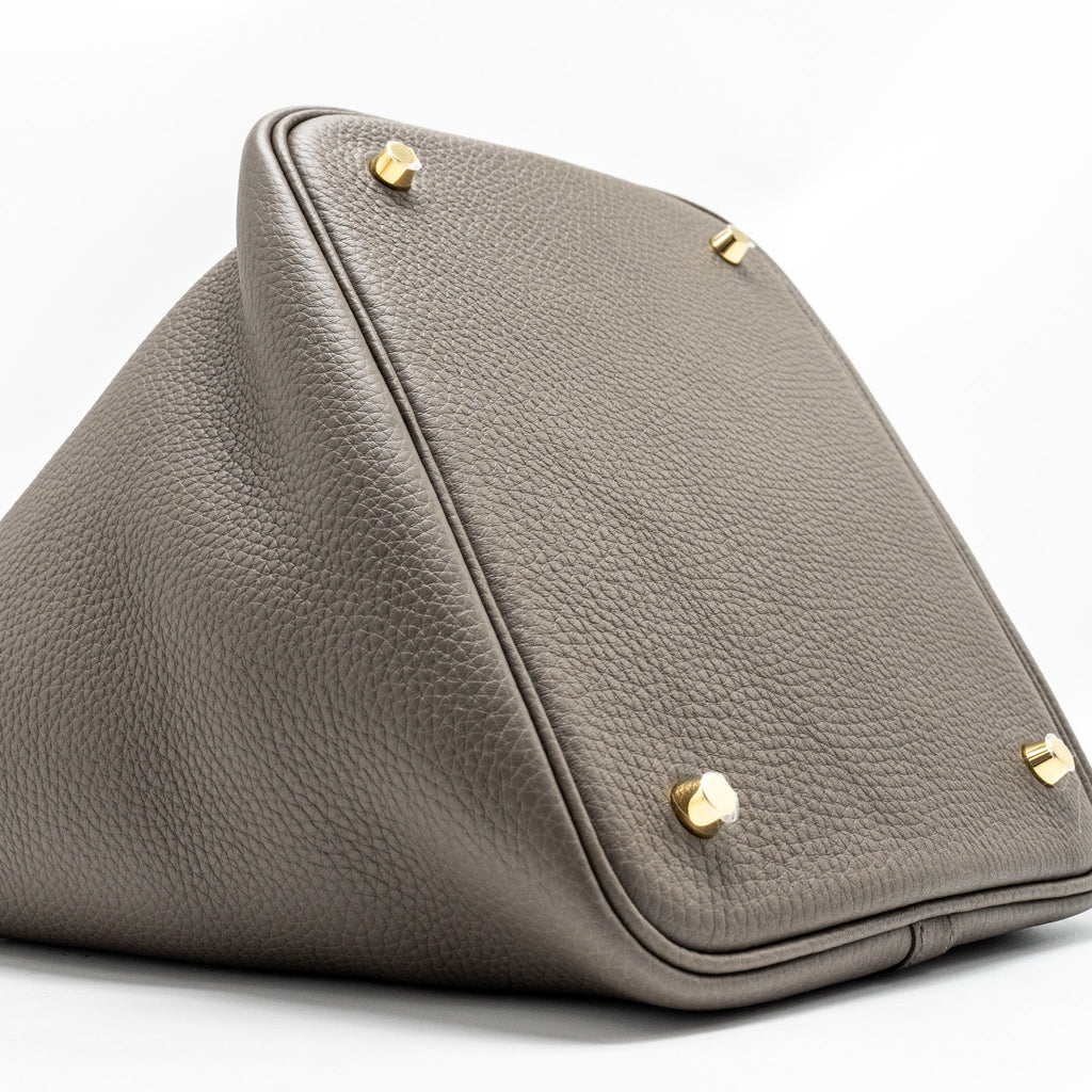 Hermes Picotin 22 Lock Bag Clemence Gris Etain GHW
