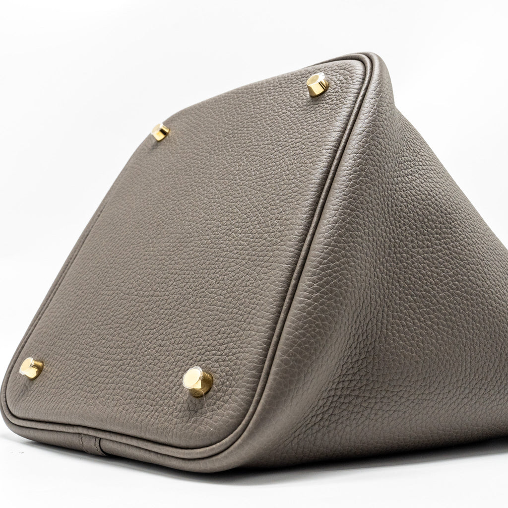 Hermes Picotin 22 Lock Bag Clemence Gris Etain GHW
