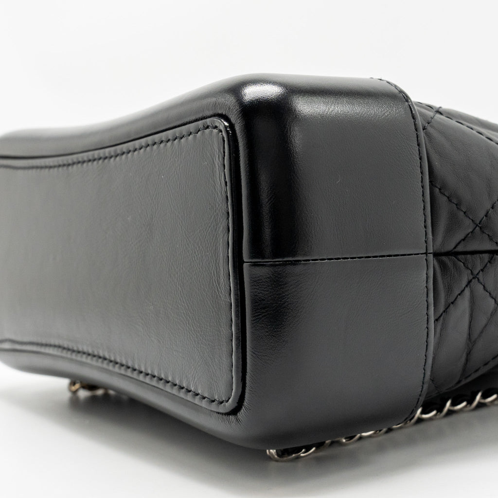 CHANEL SMALL GABRIELLE BACKPACK CALFSKIN BLACK MULTICOLOUR HARDWARE (MICROCHIP)