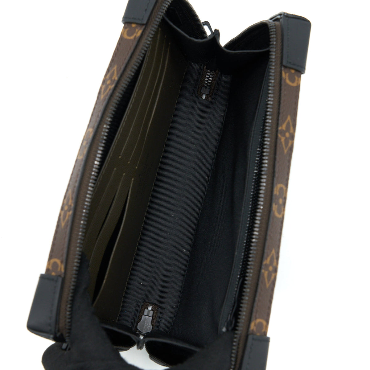 LOUIS VUITTON SOFT TRUNK WALLET TAIGA/MONOGRAM CANVAS KHAKI GREEN BLACK HARDWARE