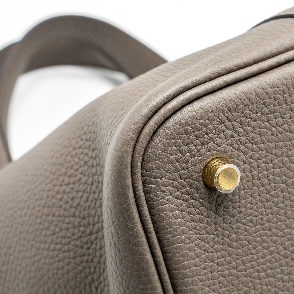 Hermes Picotin 22 Lock Bag Clemence Gris Etain GHW