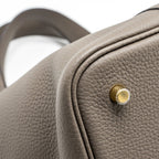 Hermes Picotin 22 Lock Bag Clemence Gris Etain GHW